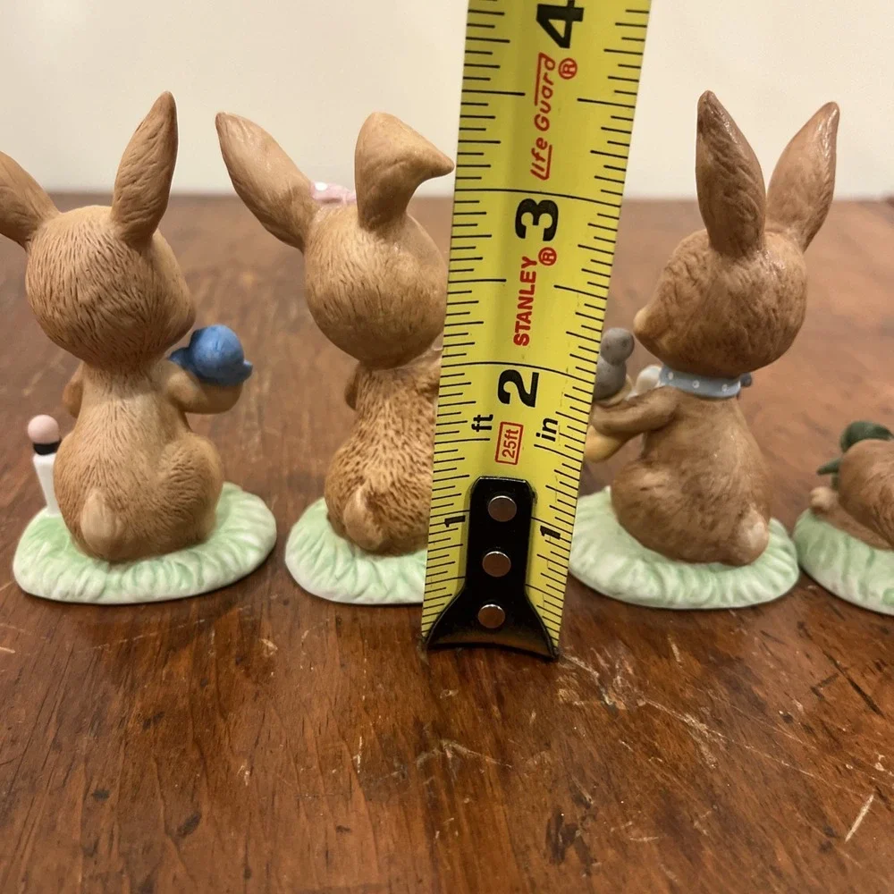 Vtg‎ 6 1980's Lefton Boy and Girl Bunnies Bunny Easter Eggs Figurines #05444